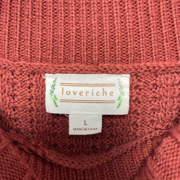 Women's Off-Shoulder Knit Sweater - Coral - Picture 6 of 6